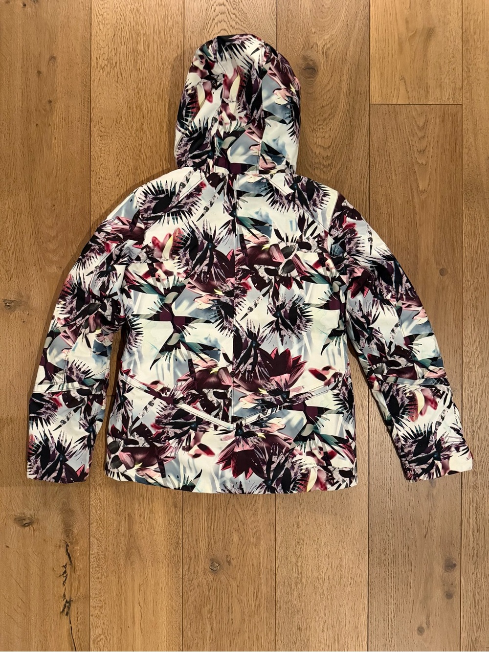 Roxy Girls' Floral Ski Jacket - Magenta, White, Black - Picture 2 of 2
